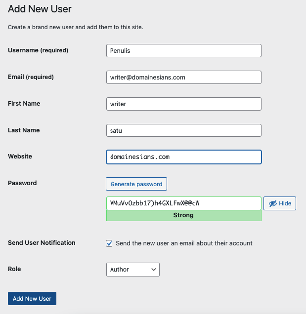 Menambah role user di WordPress