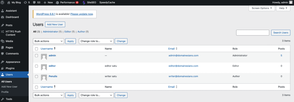 Menambah role user di WordPress
