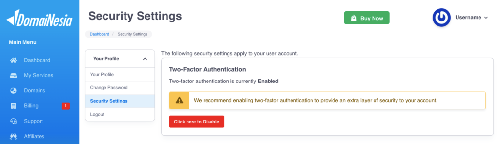 Cara Mengaktifkan Two Factor Authentication di DomaiNesia 14 Cara Mengaktifkan Two Factor Authentication