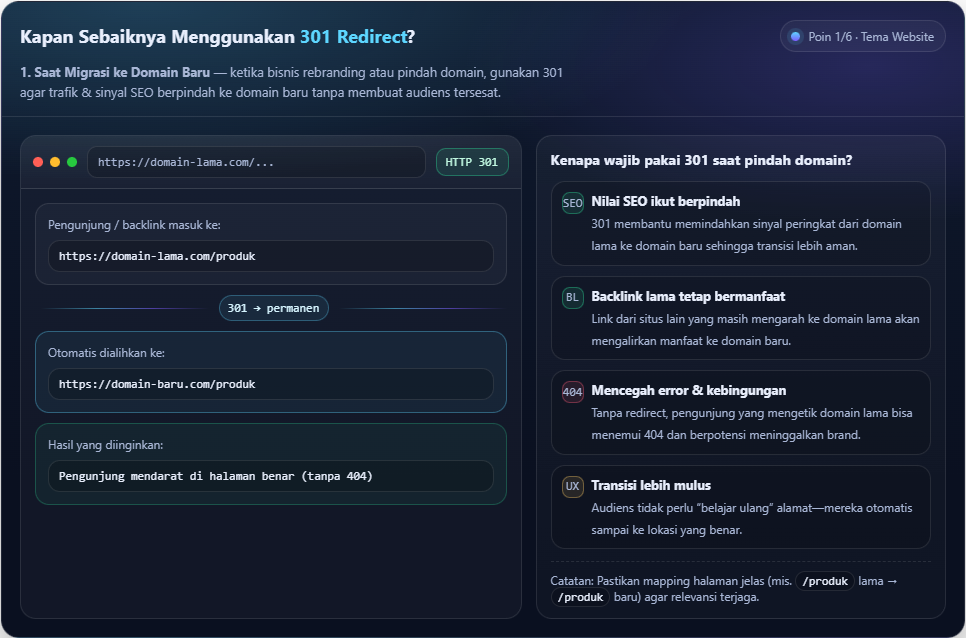 301 Redirect: Pengertian, Manfaat, dan Kapan Harus Digunakan 3 301 Redirect