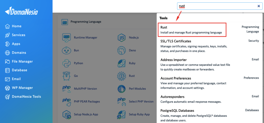 Cara Install Rust di Hosting 3 install Rust di hosting