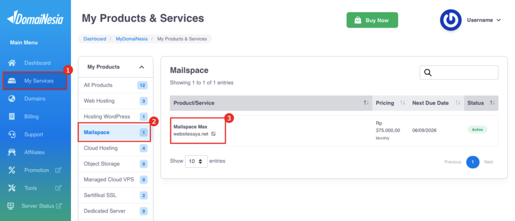 Panduan (Mailspace) Hosting-Email Untuk Admin di DomaiNesia 17 hosting-email untuk admin