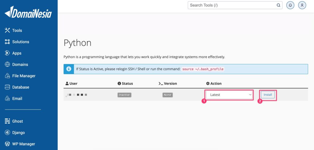 Cara Install Python di Hosting - DomaiNesia