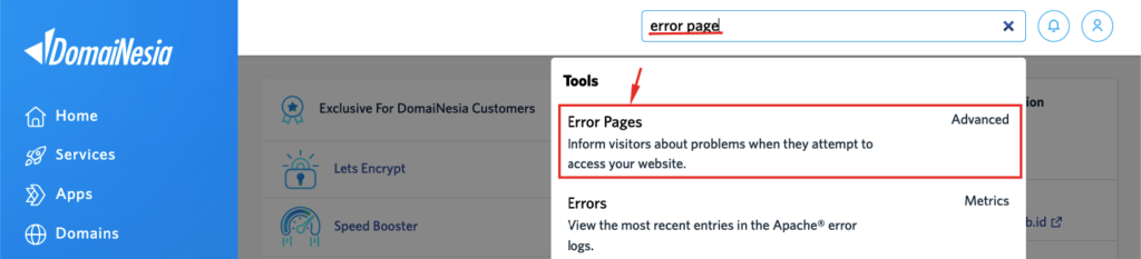 Panduan Custom Error Page di cPanel 3 custom error page