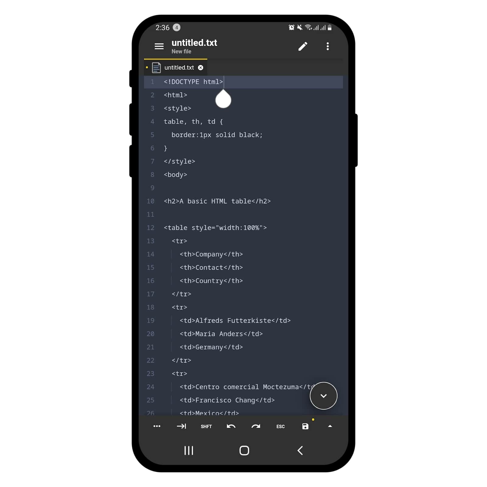 cara membuat website dengan html di android