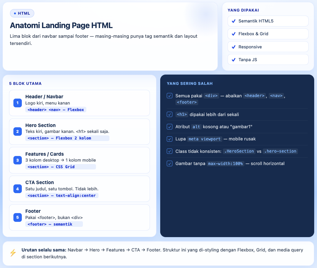 Cara Membuat Website dengan HTML dan CSS (Landing Page Responsive untuk Pemula) 2 Cara Membuat Website dengan HTML dan CSS