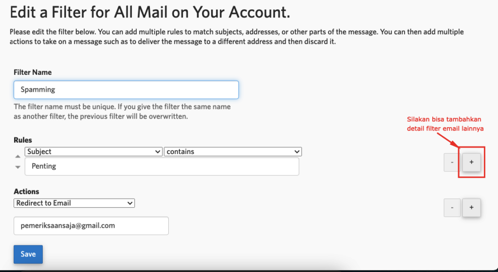 Cara Filter Email di cPanel 10 filter email di cpanel