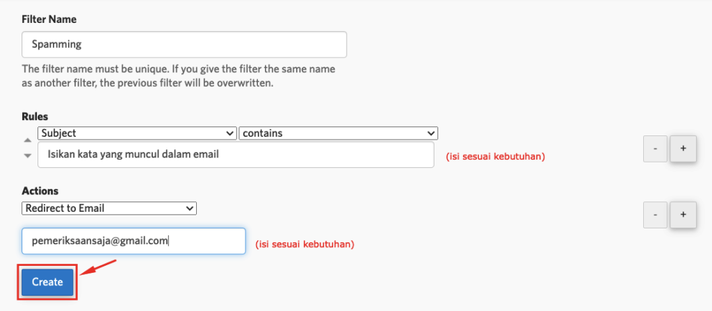 Cara Filter Email di cPanel 7 filter email di cpanel