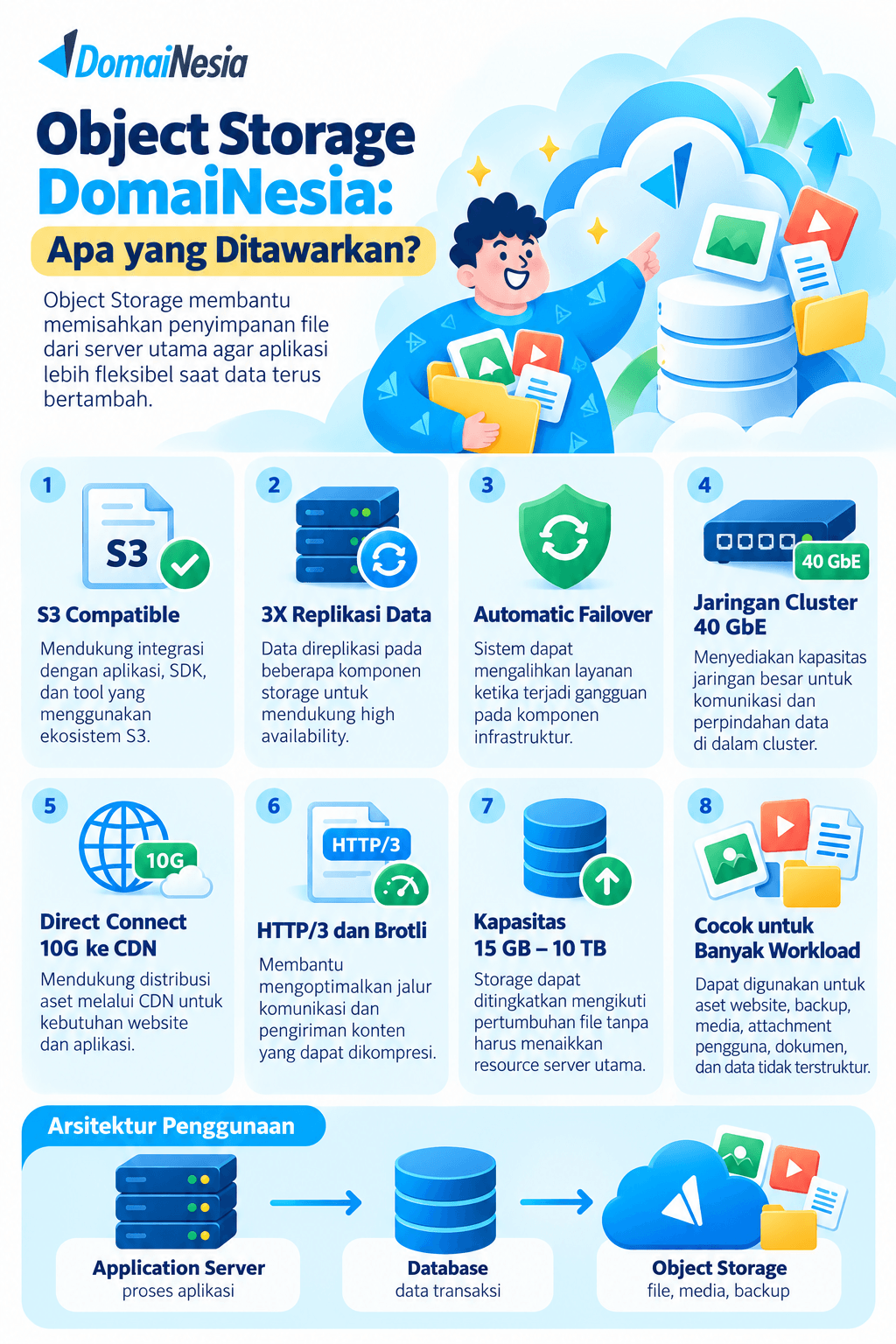 Object Storage DomaiNesia: S3, Replikasi, CDN, dan Arsitektur Penyimpanannya 2 Object Storage DomaiNesia
