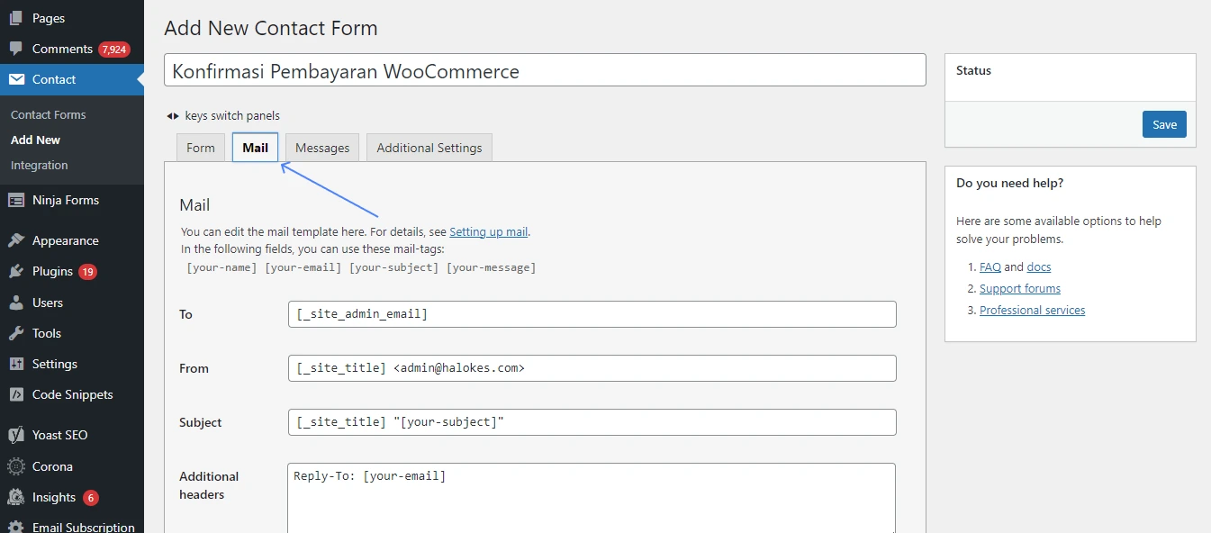 konfirmasi pembayaran woocommerce