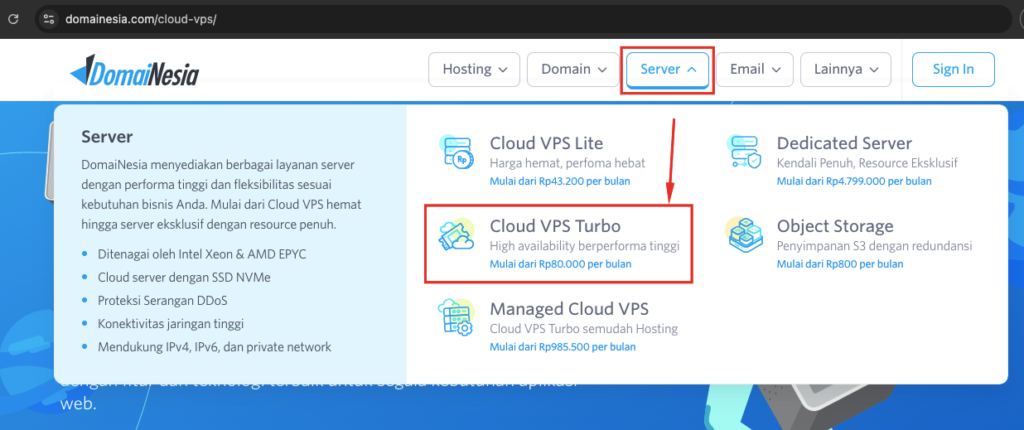 Cara Order Cloud VPS aaPanel DomaiNesia 4 Order Cloud VPS aaPanel