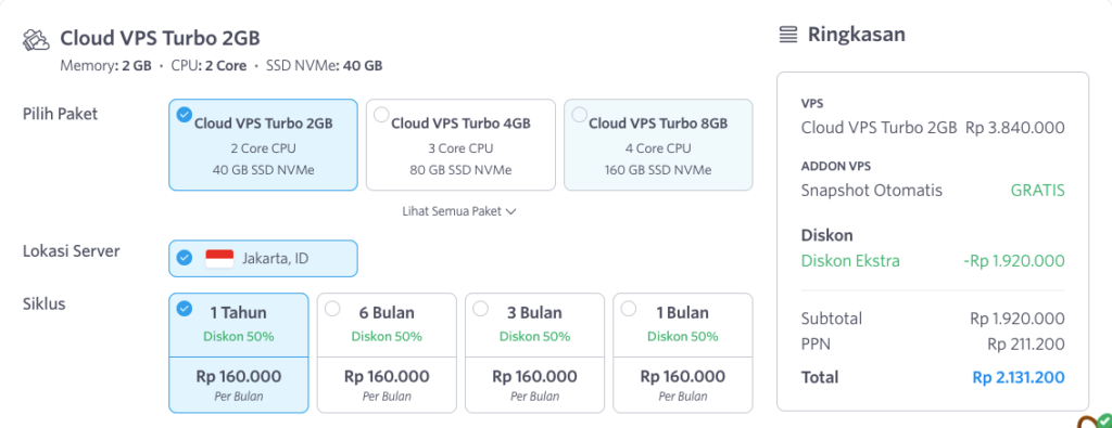 Cara Order Cloud VPS aaPanel DomaiNesia 8 Order Cloud VPS aaPanel