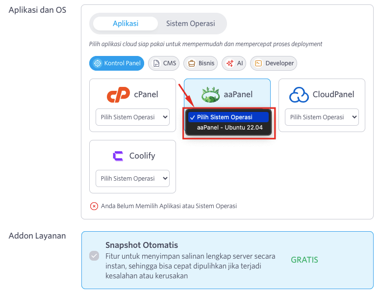 Cara Order Cloud VPS aaPanel DomaiNesia 9 Order Cloud VPS aaPanel
