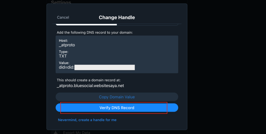 Cara Custom Domain di Bluesky Social 13