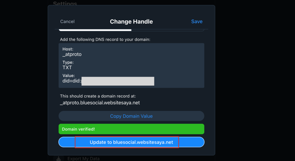 Cara Custom Domain di Bluesky Social 14