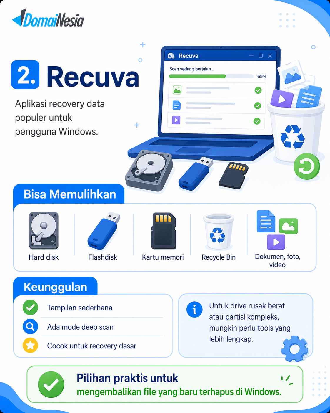 10 Aplikasi Recovery Data Terbaik dan Cara Mencegah File Hilang 3 Aplikasi Recovery Data