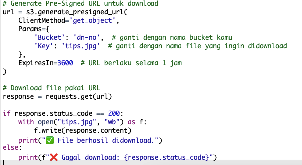 Object Storage dengan Python