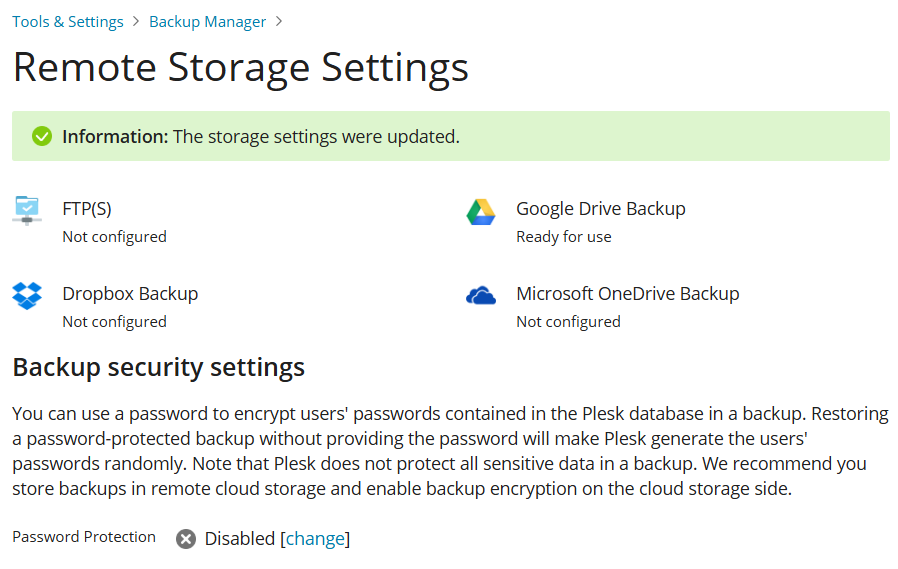 Cara Backup Ke Google Drive, Dropbox, OneDrive Di Plesk