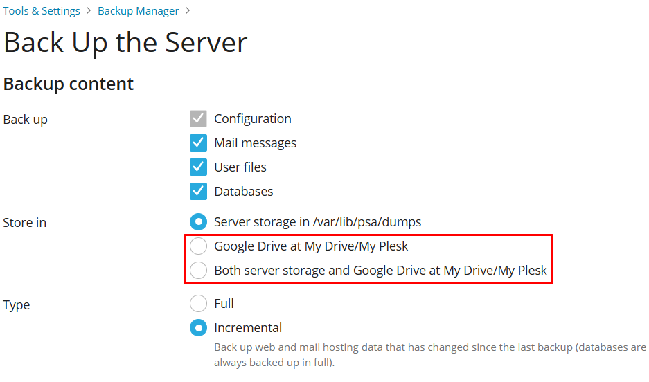 Cara Backup Ke Google Drive, Dropbox, OneDrive Di Plesk