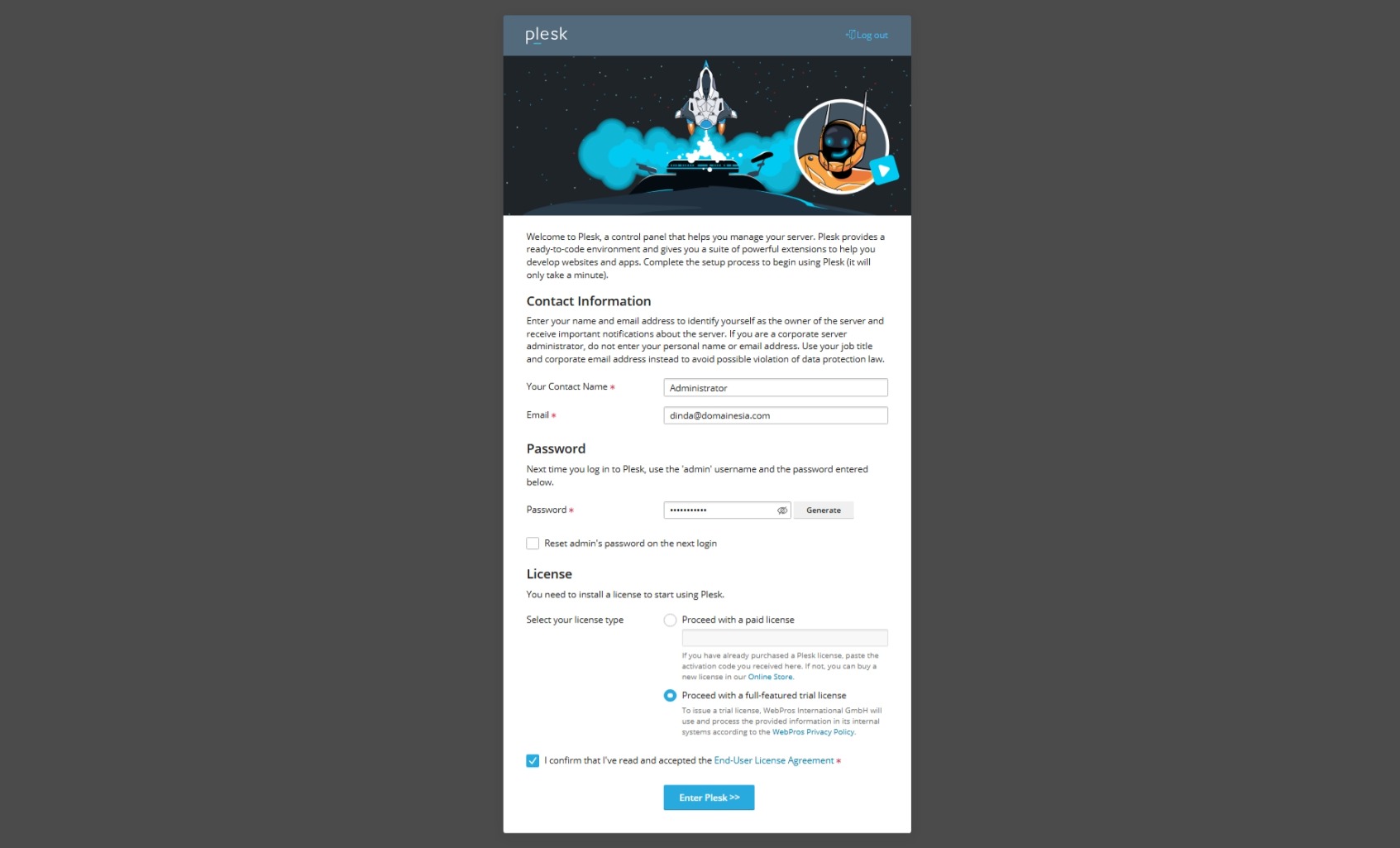 Cara Install Plesk Panel di Cloud VPS