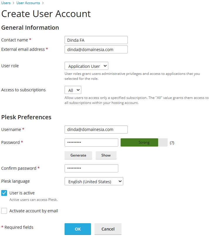 Cara Menambah User Account Plesk Panel di Cloud VPS