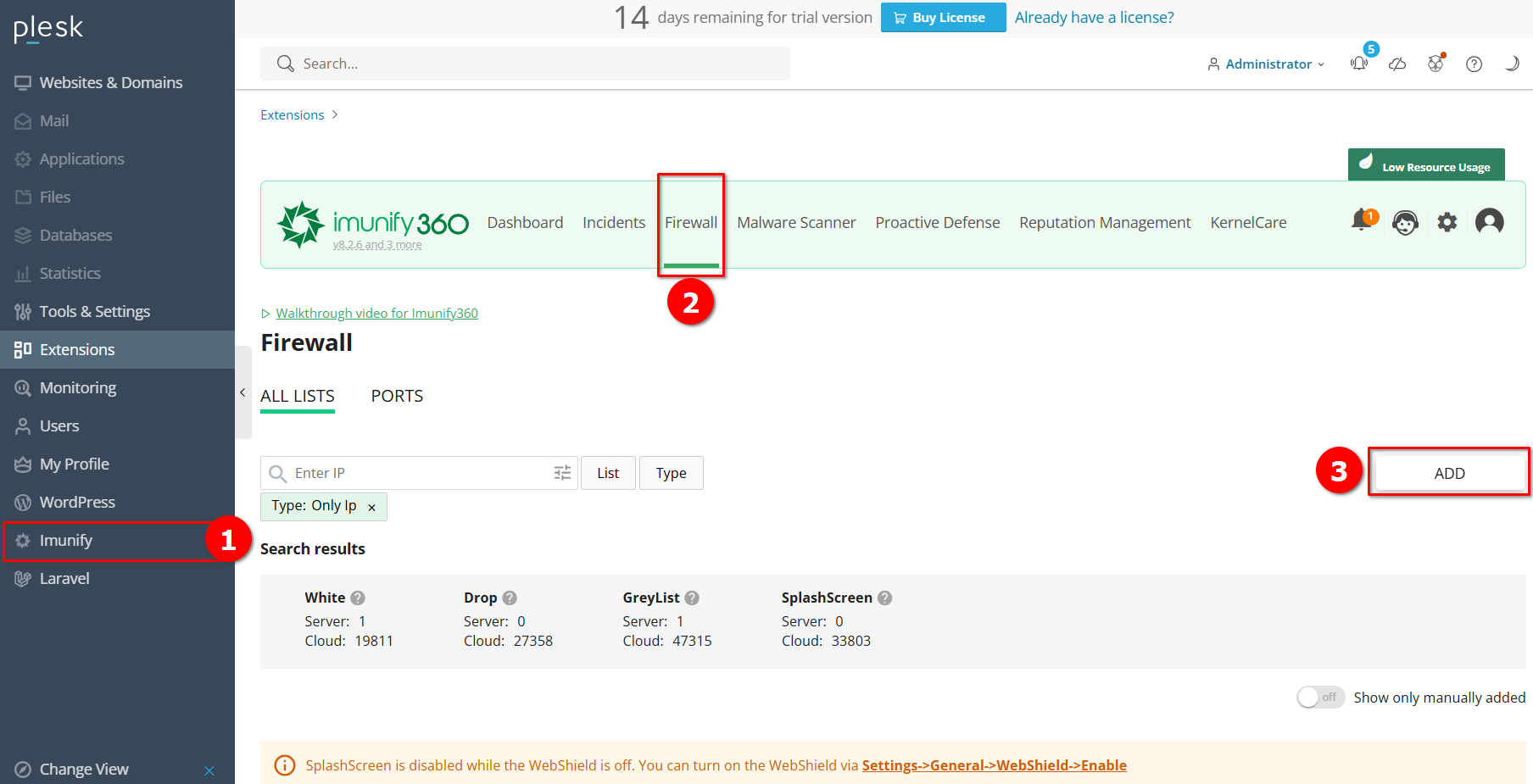 Cara Whitelist/Blacklist IP Pada Imunify360 di VPS Plesk