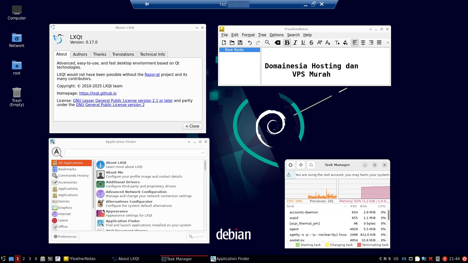 Cara Install LXQt GUI Berbasis Qt Yang Canggih di VPS Linux