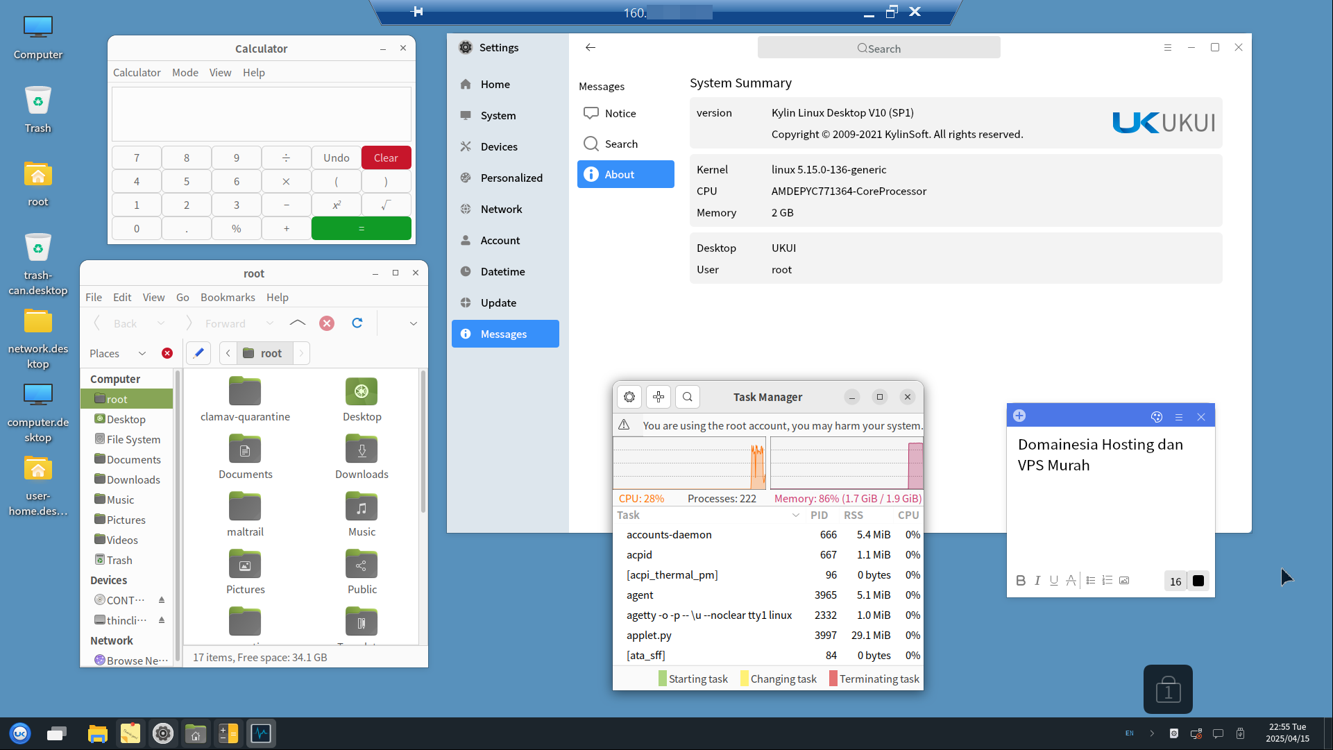 Cara Install UKUI GUI Yang Mirip Windows OS di VPS Linux