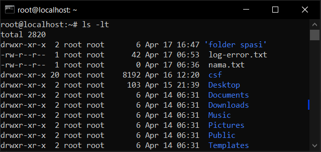Cara Lihat Informasi Folder Dengan Perintah ls di VPS Linux