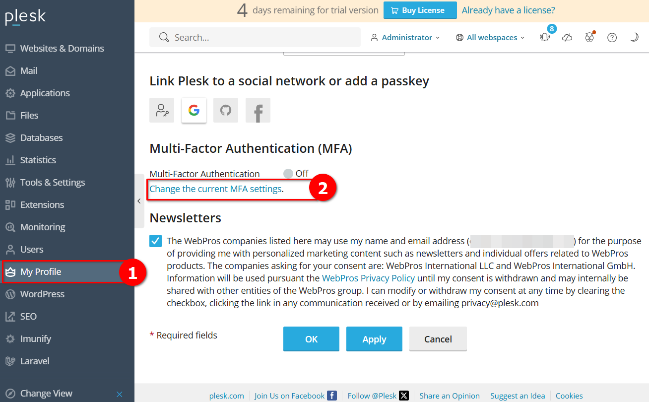 Cara Login Plesk Lewat Multi-Factor Authentication (MFA)