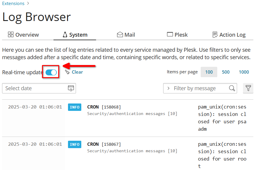 Cara Melihat Seluruh Log Aktivitas Server di Plesk Panel
