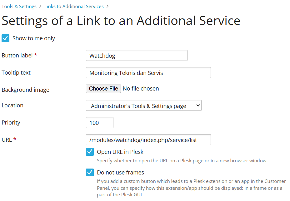 Cara Menambah Shortcut Di Plesk Panel Pada Daftar Alat