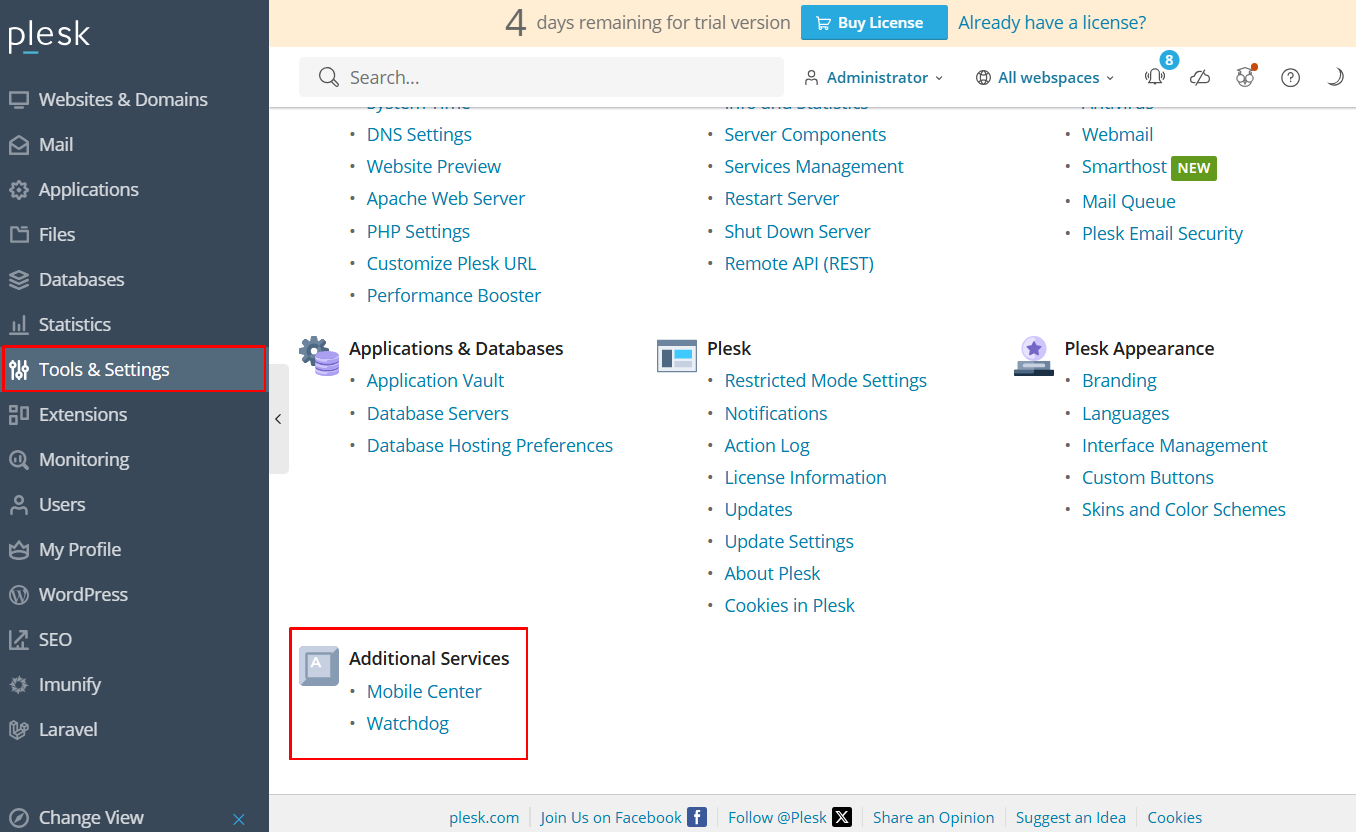 Cara Menambah Shortcut Di Plesk Panel Pada Daftar Alat