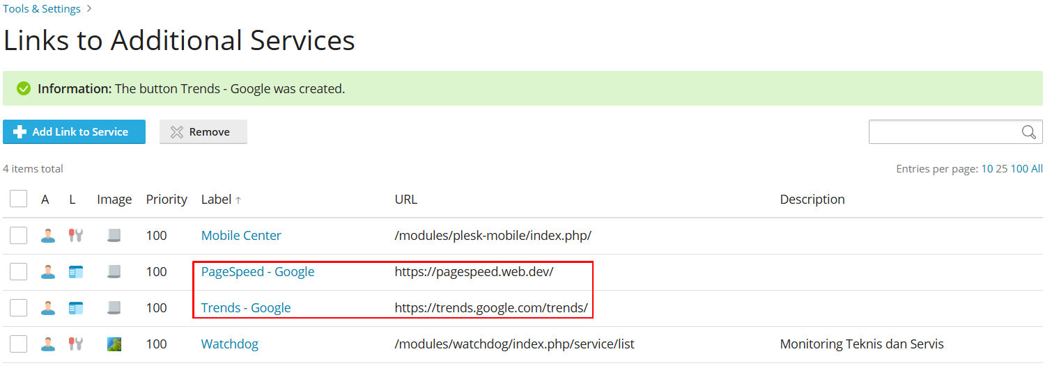 Cara Menambah Shortcut Di Plesk Panel Pada Daftar Alat