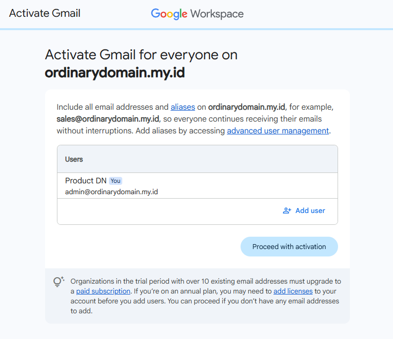 Cara setting Google Workspace