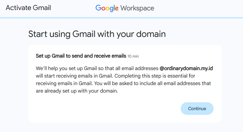 Cara setting Google Workspace