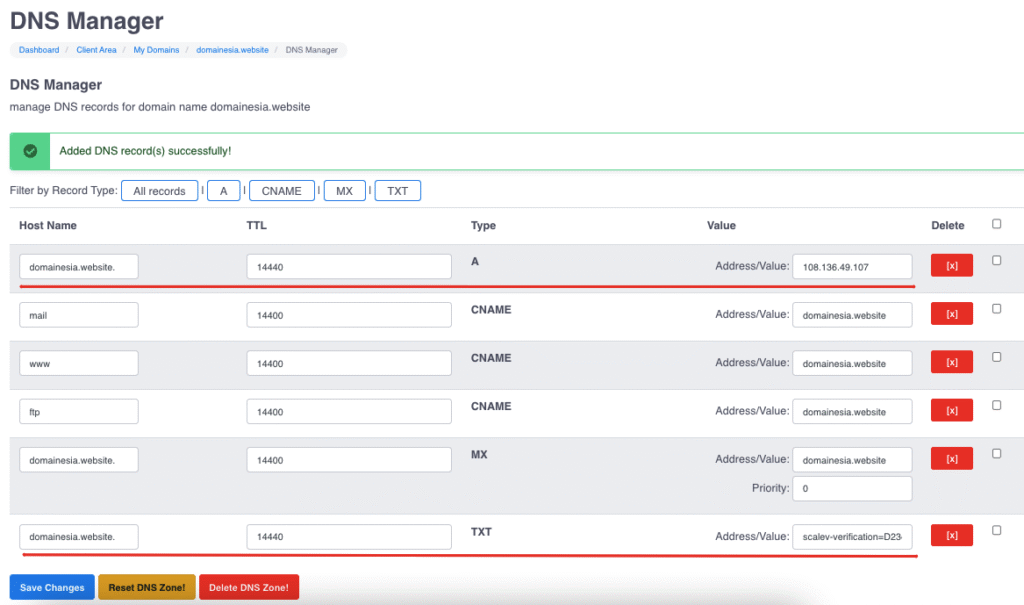 Custom Domain di Scalev
