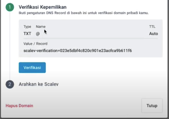 Custom Domain di Scalev