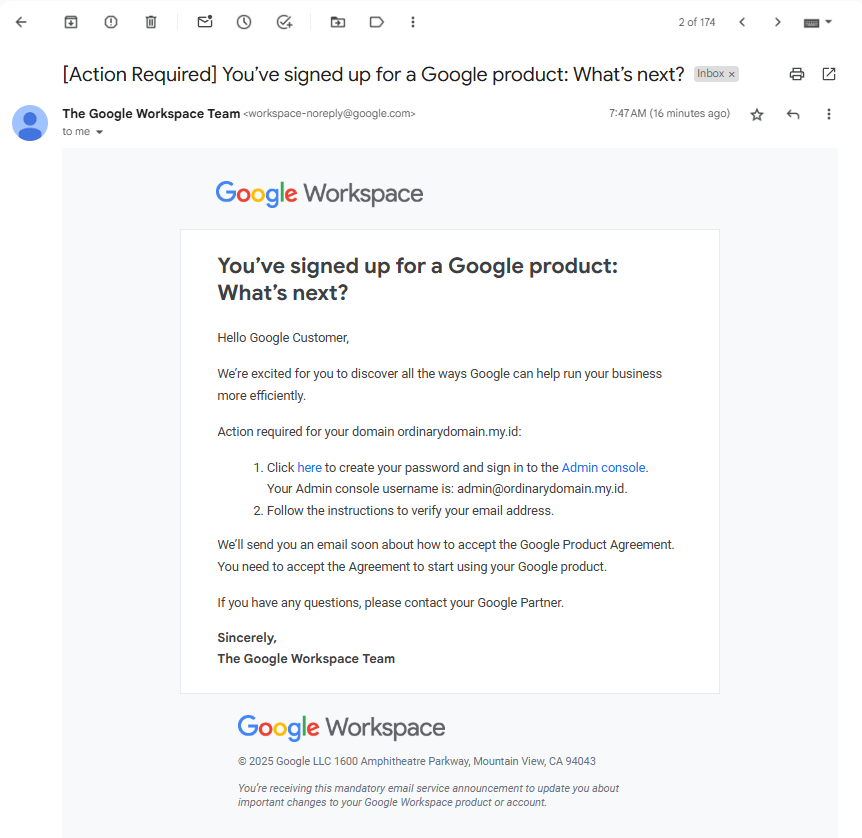 Cara setting Google Workspace