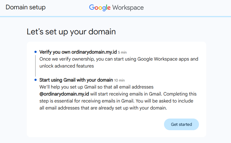 Cara setting Google Workspace
