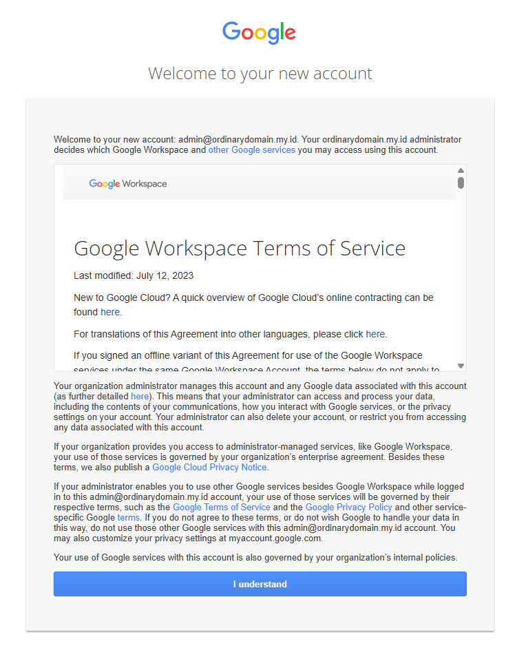 Cara setting Google Workspace