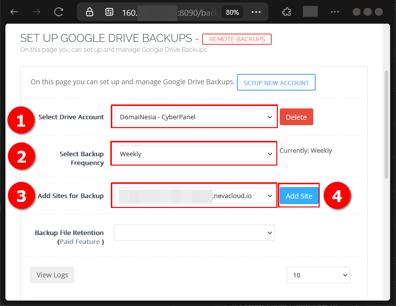 Cara Backup Dengan Google Drive di CyberPanel Pada VPS