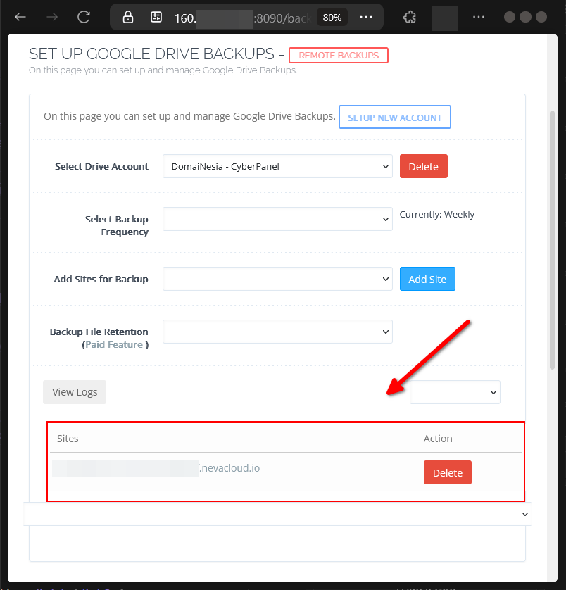Cara Backup Dengan Google Drive di CyberPanel Pada VPS