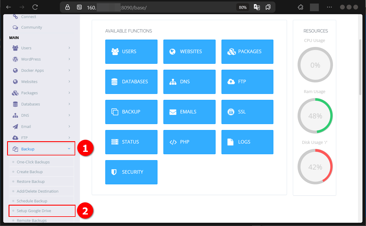 Cara Backup Dengan Google Drive di CyberPanel Pada VPS
