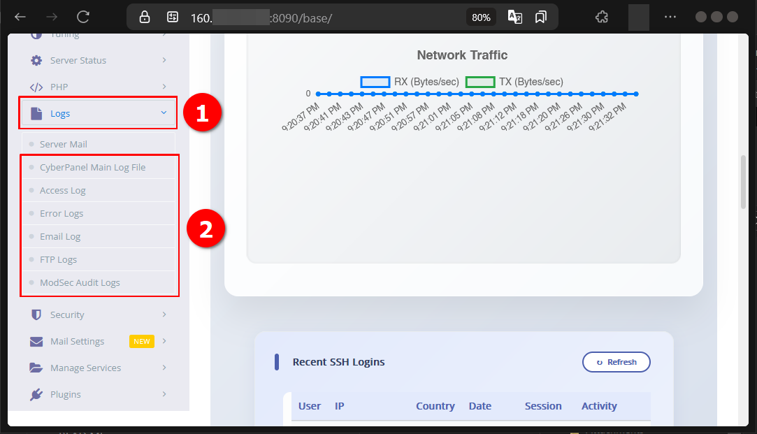 Cara Cek Semua Log Aktivitas di CyberPanel Pada Cloud VPS