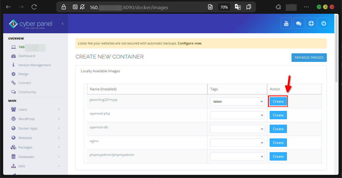 Cara Install Docker Container di CyberPanel Pada Cloud VPS 1
