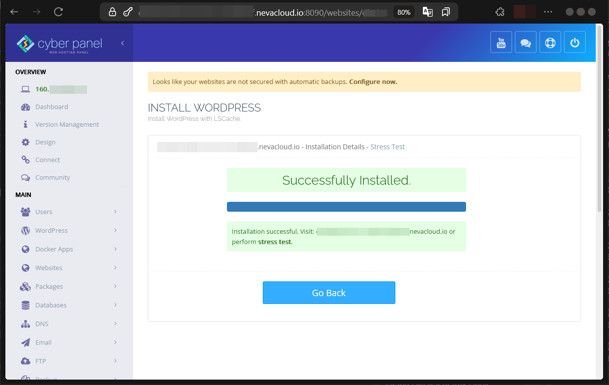 Cara Install WordPress di CyberPanel Pada Cloud VPS