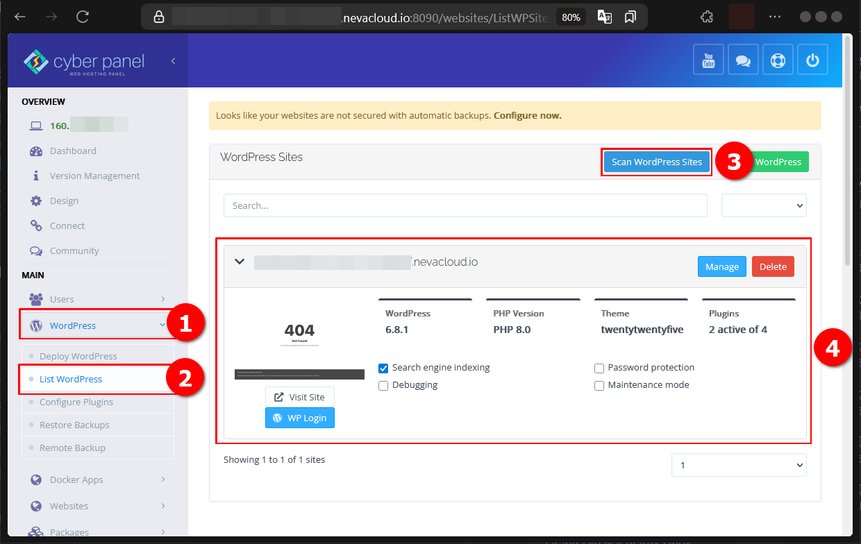 Cara Install WordPress di CyberPanel Pada Cloud VPS