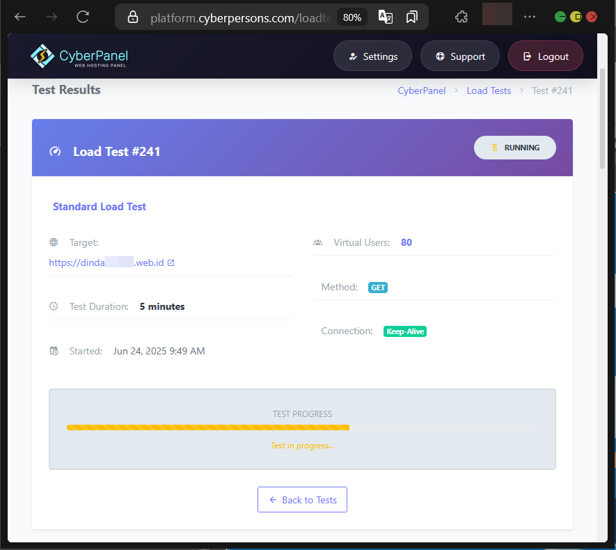 Cara Load Testing Web di CyberPanel Untuk Uji Performa