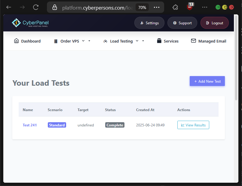 Cara Load Testing Web di CyberPanel Untuk Uji Performa